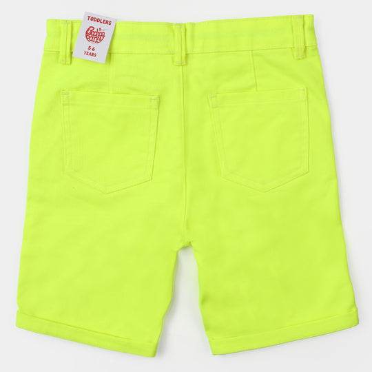 Boys Cotton Short Smile - Neon Green