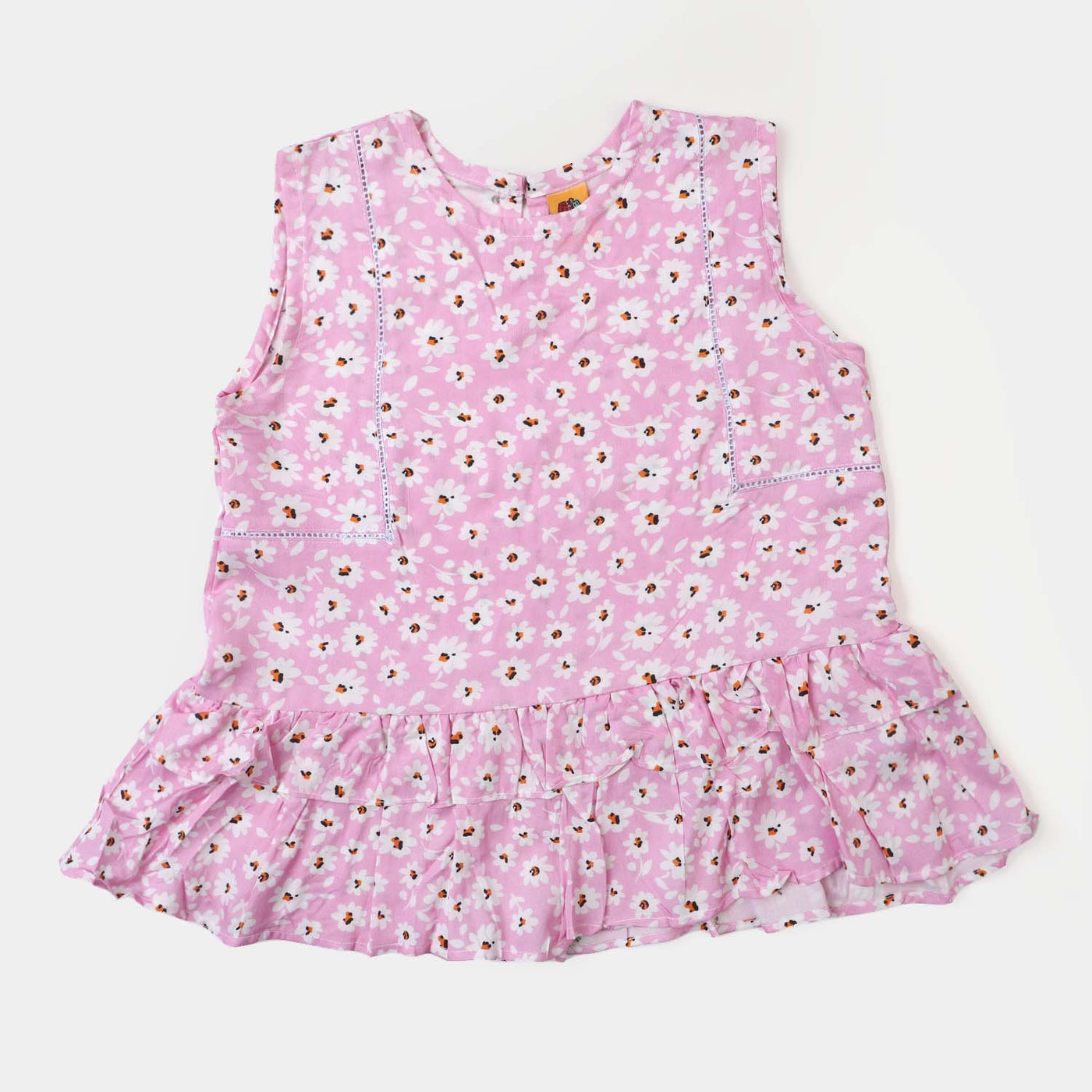 Girls Flowers Casual Top - Pink