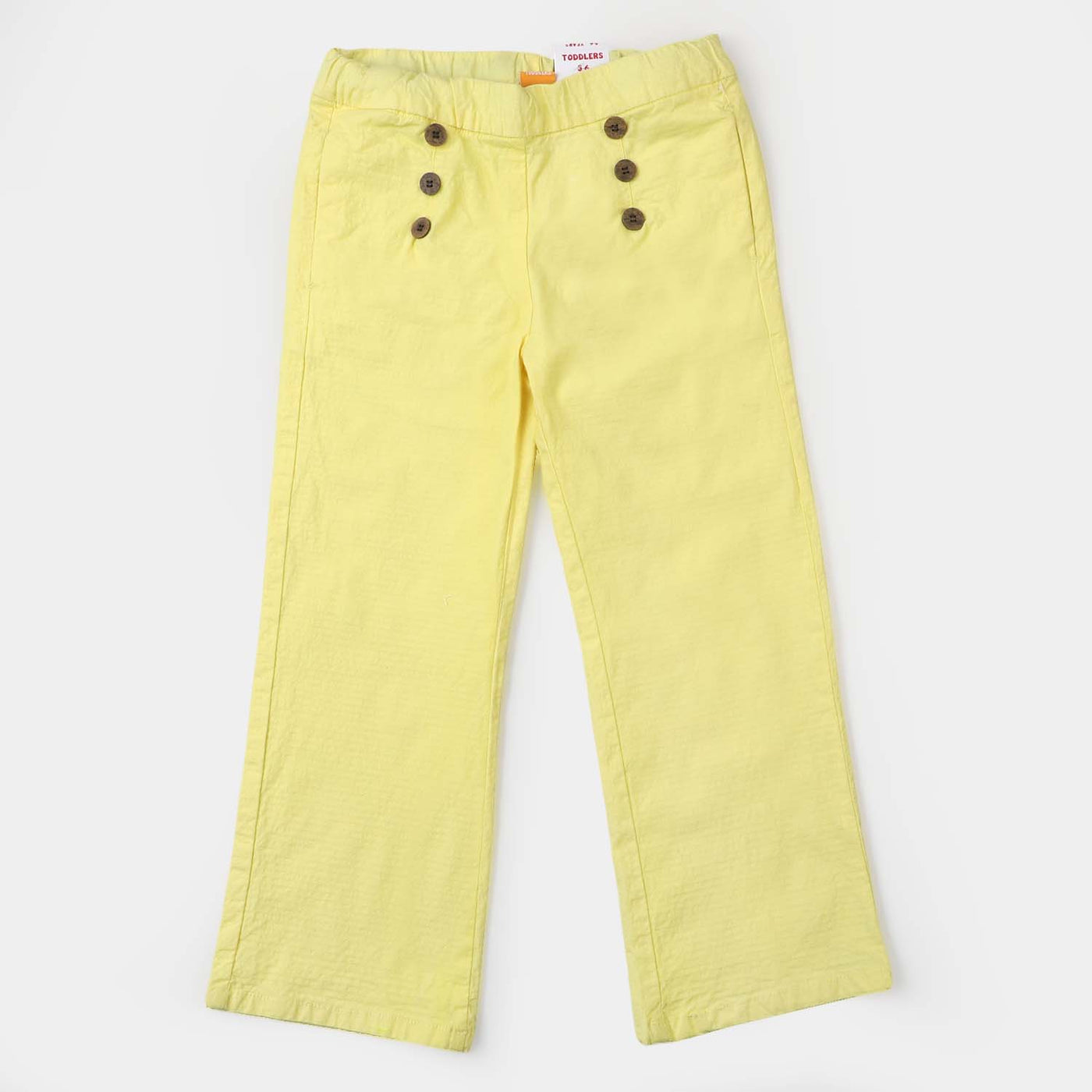 Girls Cotton Pant Buttons - Lime