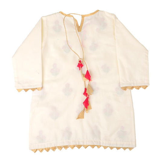 Girls 3Pcs Fancy Floral Garden - Cream