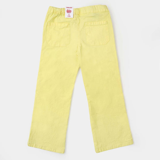 Girls Cotton Pant Buttons - Lime