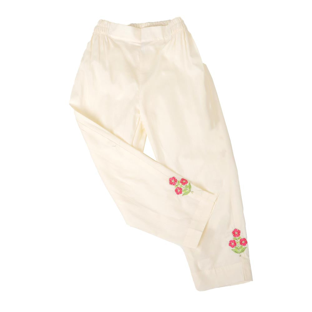 Girls 3Pcs Fancy Floral Garden - Cream
