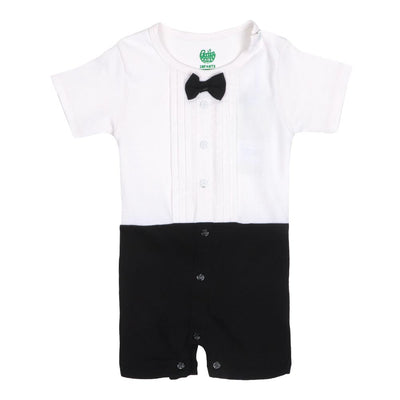 Infant Boys Knitted Romper - B. White