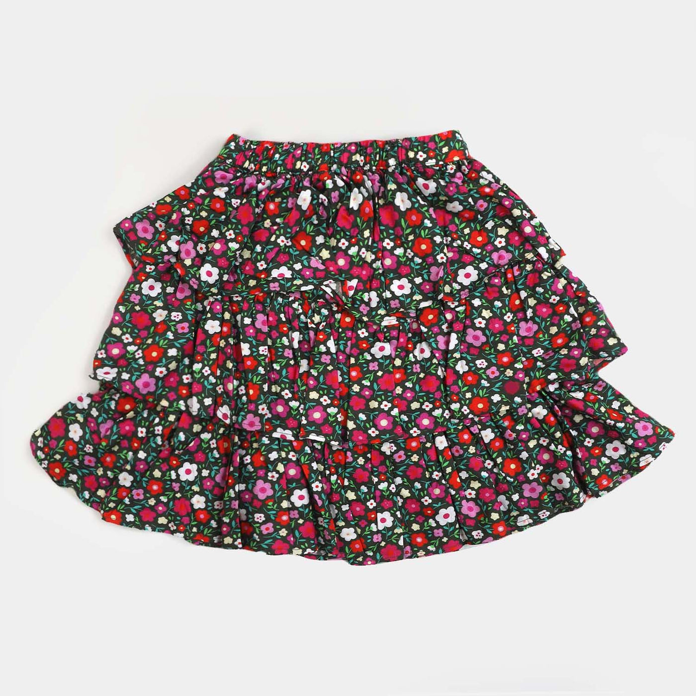 Girls Flowers Casual Skirt - Multi
