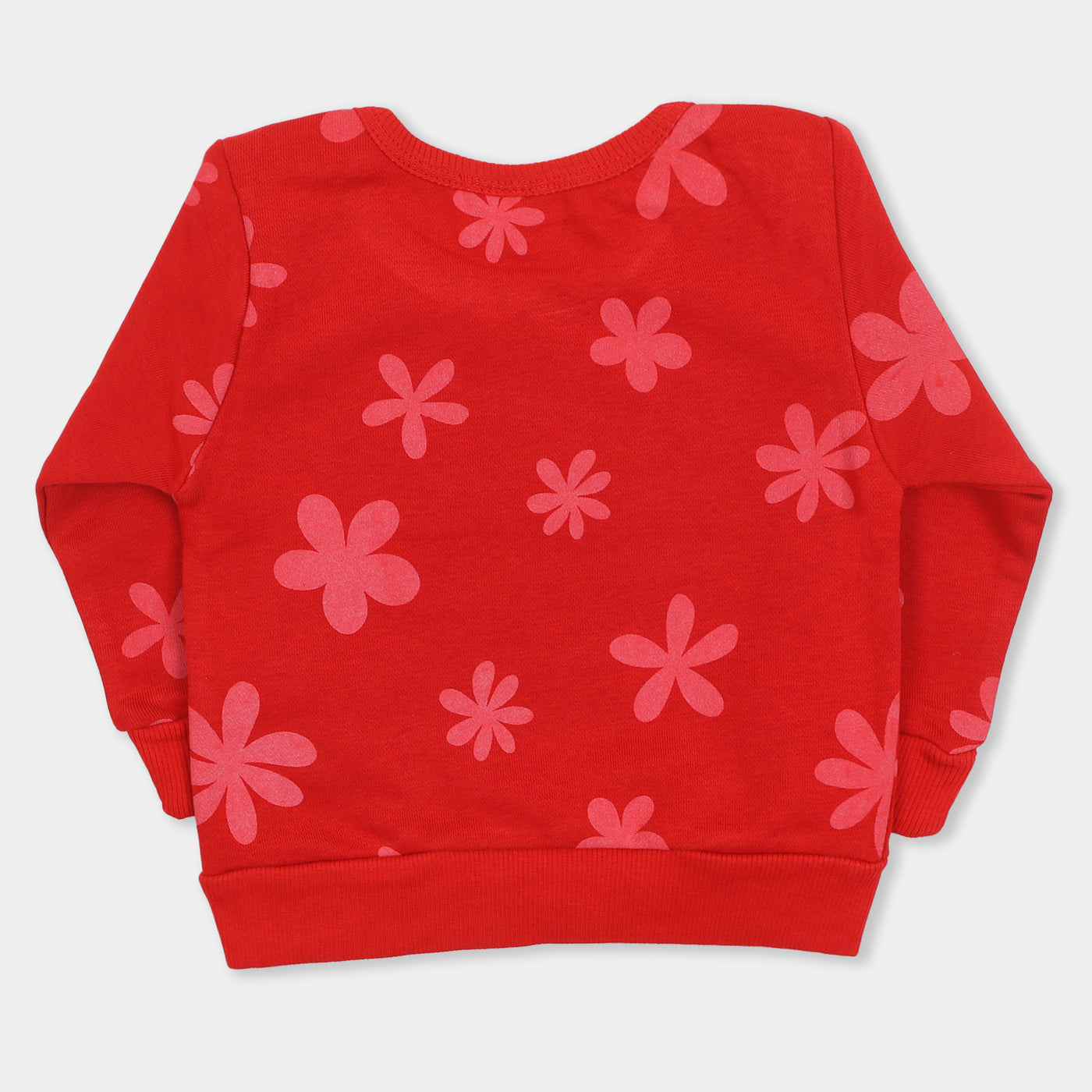 Infant Girls Knitted Suit Floral- Red