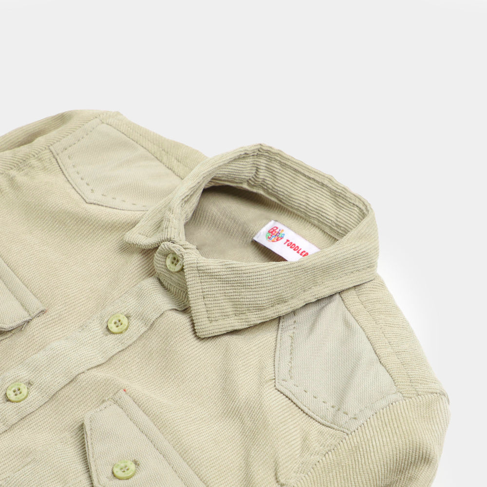 Boys Shirt Corduroy D/Pockets - Light Beige