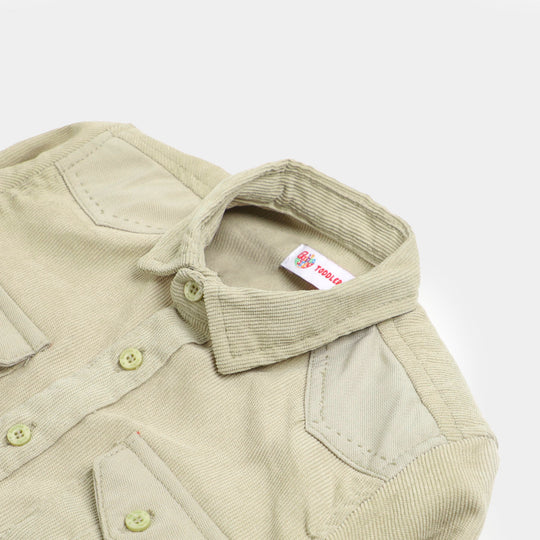 Boys Shirt Corduroy D/Pockets - Light Beige