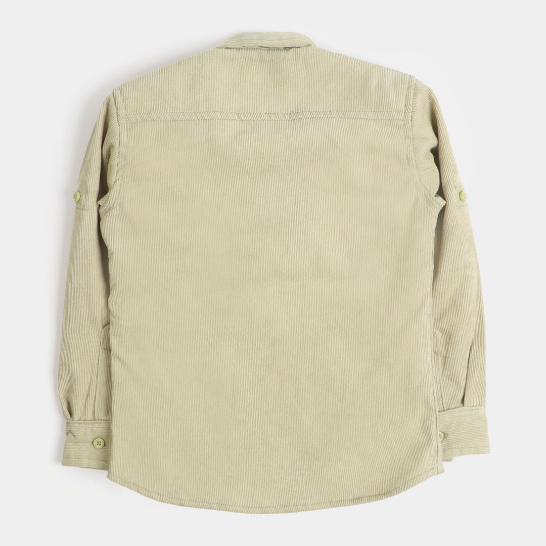 Boys Shirt Corduroy D/Pockets - Light Beige