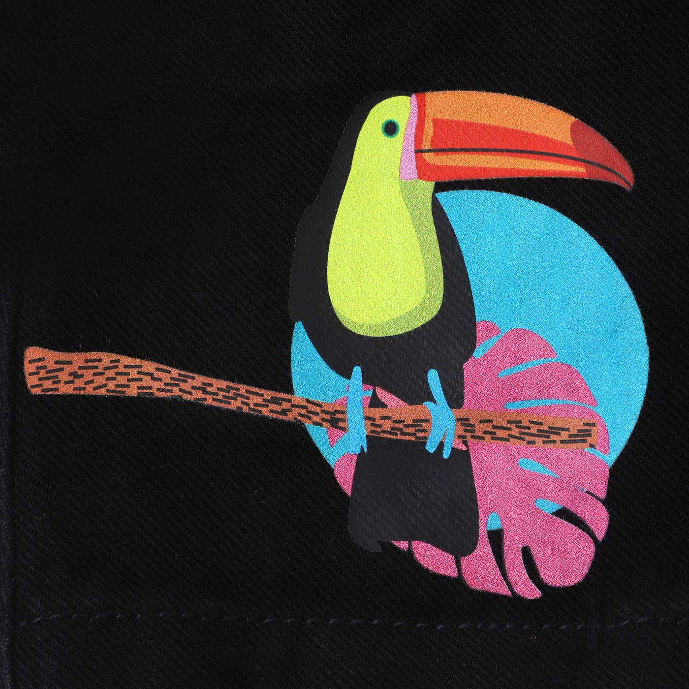 Infant Girls Denim Skirt Tropical Bird - Black