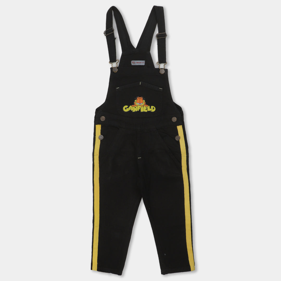 Boys Denim Over All Character- Black