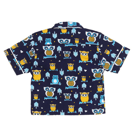 Infant Boys Woven Night Suit Little Owl - NAVY