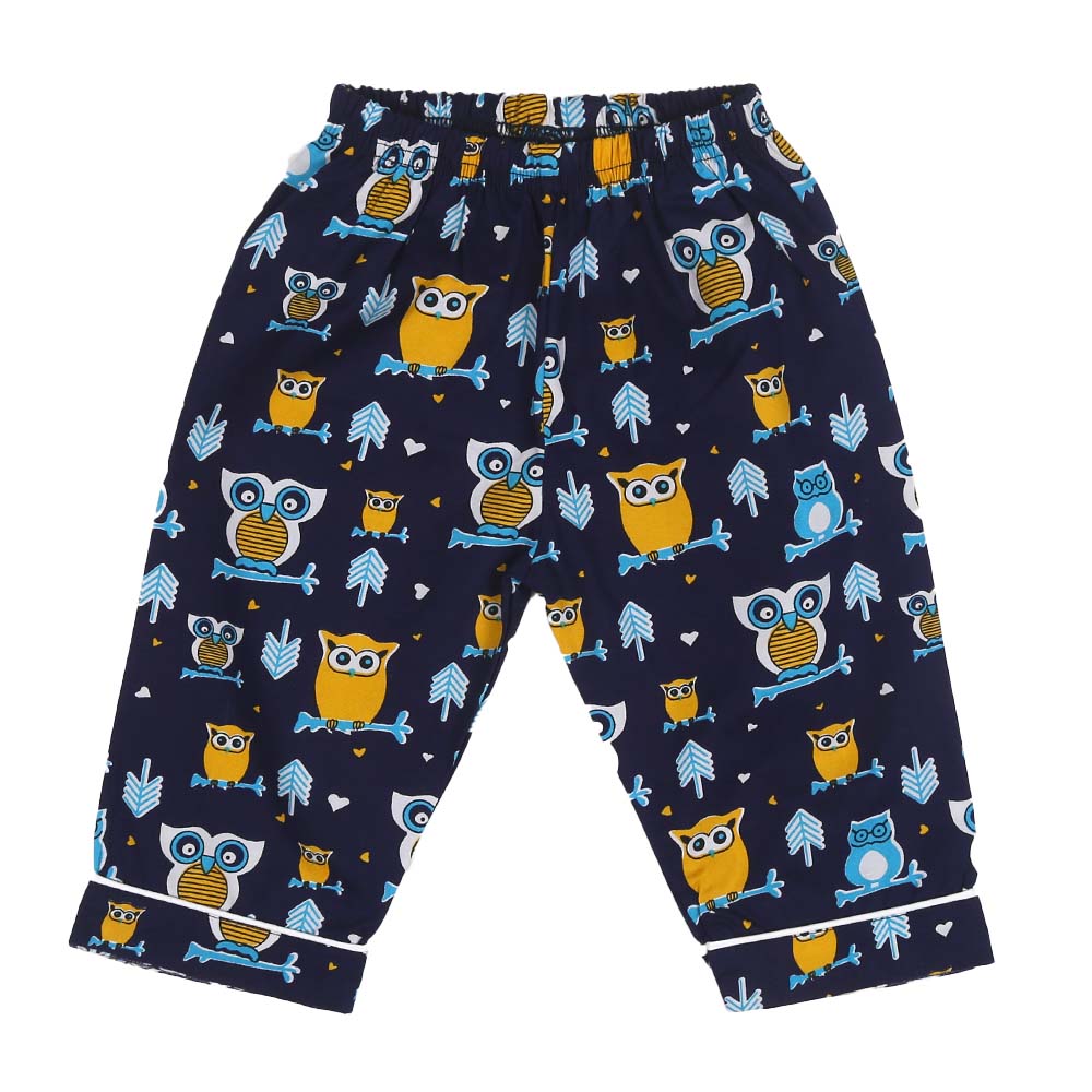 Infant Boys Woven Night Suit Little Owl - NAVY