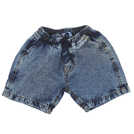 Boys Short Denim Elastic Cord - Light Blue