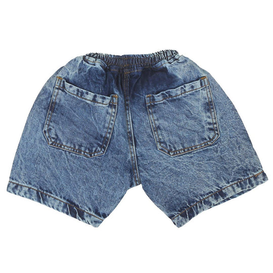 Boys Short Denim Elastic Cord - Light Blue