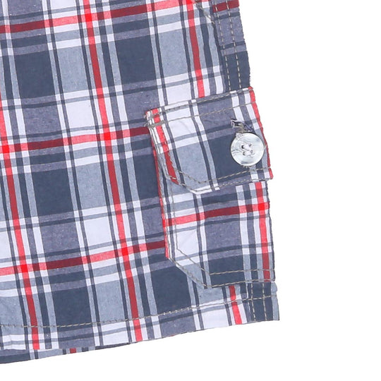 Boys Short Cotton Check - Red Check