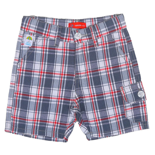 Boys Short Cotton Check - Red Check