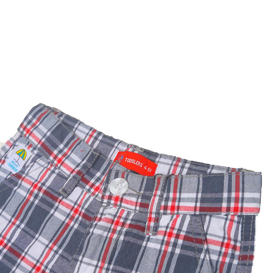 Boys Short Cotton Check - Red Check