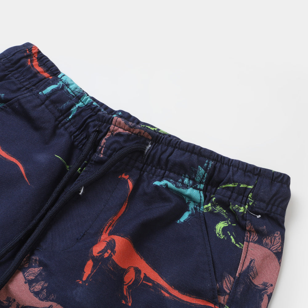 Boys Cotton Short Dino - Navy Blue