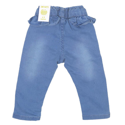 Infant Girls Pant Denim Flower Bunch - Ice Blue