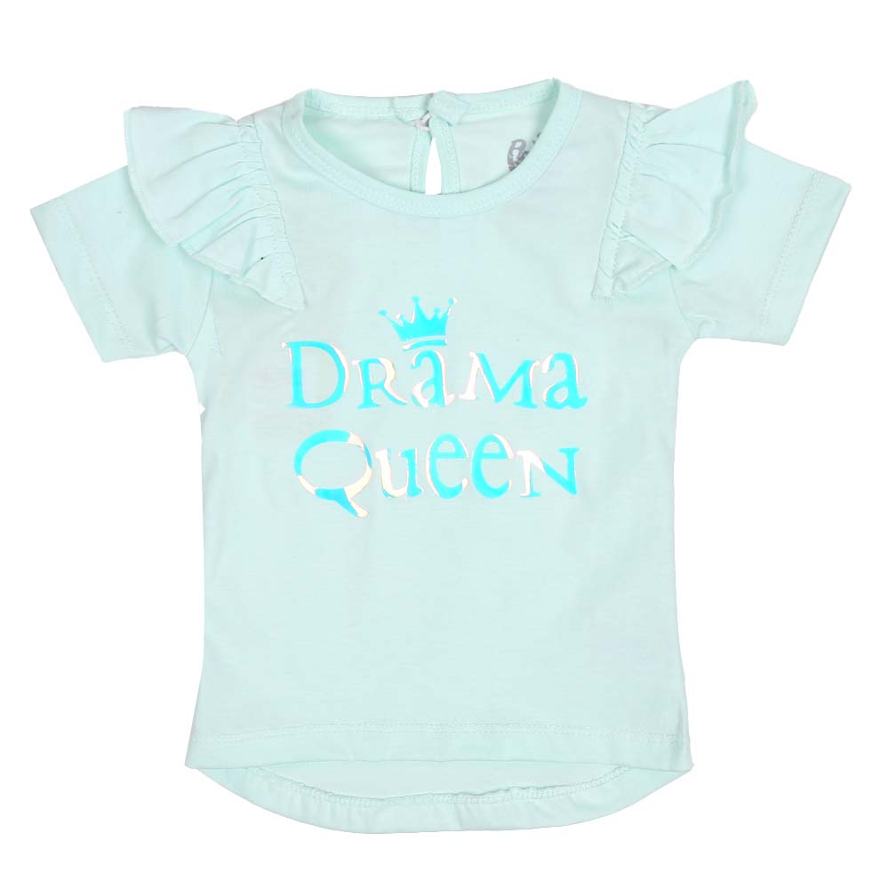 Infant Girls T-Shirt Drama Queen - Sky Blue