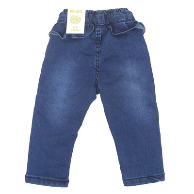 Infant Girls Pants Denim Flower Bunch - Mid Blue