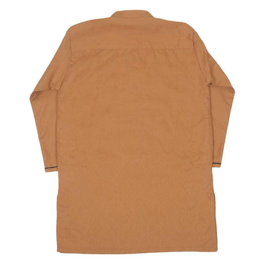 Boys Jacquard Kurta Sand - Brown