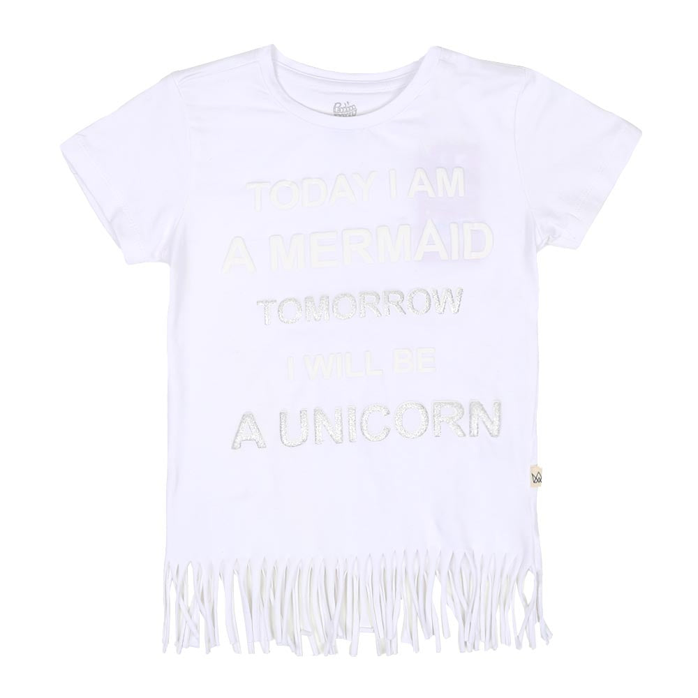 Girls T-Shirt Mermaid - White