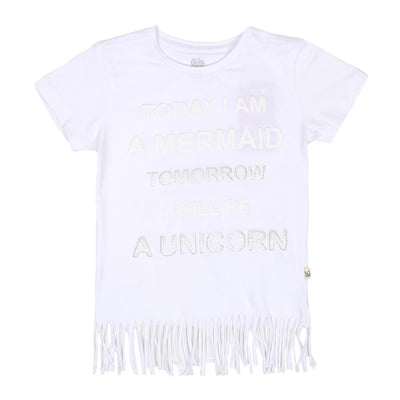 Girls T-Shirt Mermaid - White