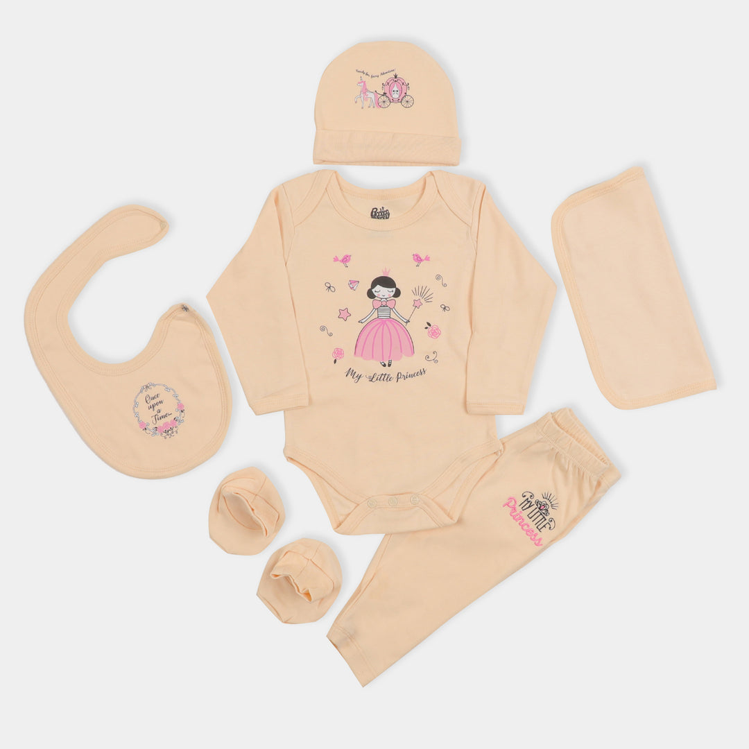 Infant Girls 6PCs Gift Set Princess World  - S. Pink