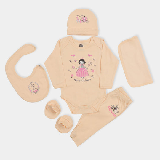 Infant Girls 6PCs Gift Set Princess World  - S. Pink