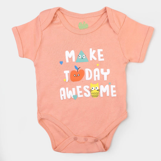 Infant Boys Romper Make Today Awesome - Peach