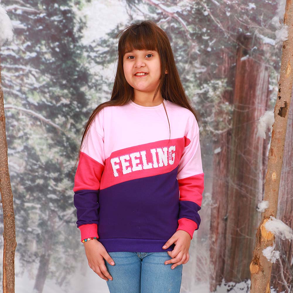 Good Feeling Sweatshirt For Girls - Pink