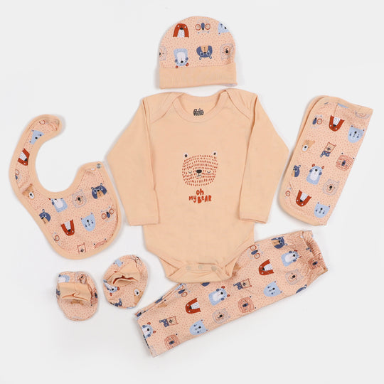 Infant Boys 6PCs Gift Set Oh My Bear - Beige