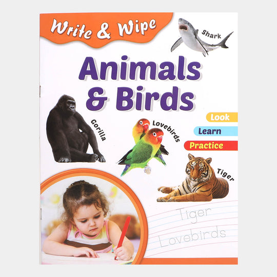 Write & Wipe Animals Book For Kids