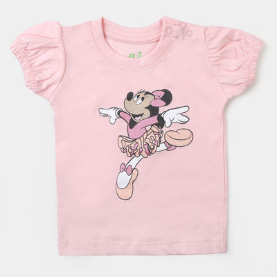 Infant Girls Cotton T-Shirt Character - Light Peach