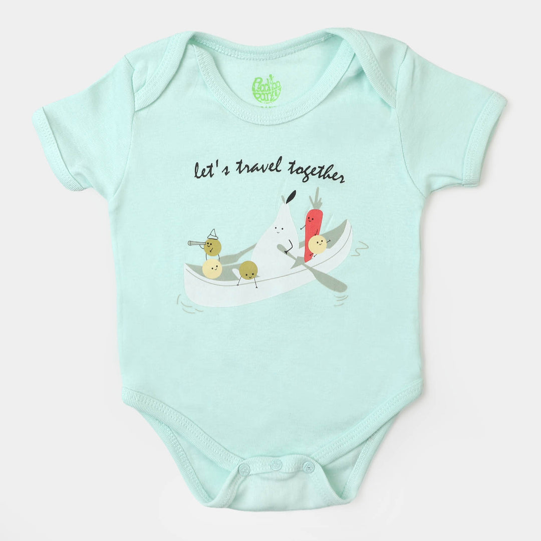 Infant Basic Cotton Romper Unisex Travel Together - Sky Blue