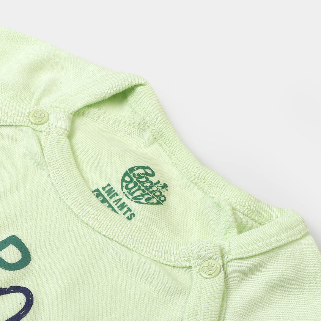 Infant Boys Knitted Romper Roar - LIME CREAM