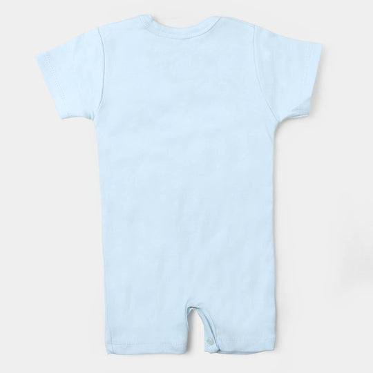 Infant Boys Knitted Romper Happy Family - Sky Blue