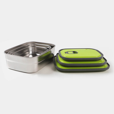 3 In 1 Stainless Steel Rectangle Food Lunch Box