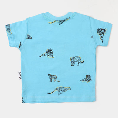 Infant Boys Cotton T-Shirt Speak - Sky Blue