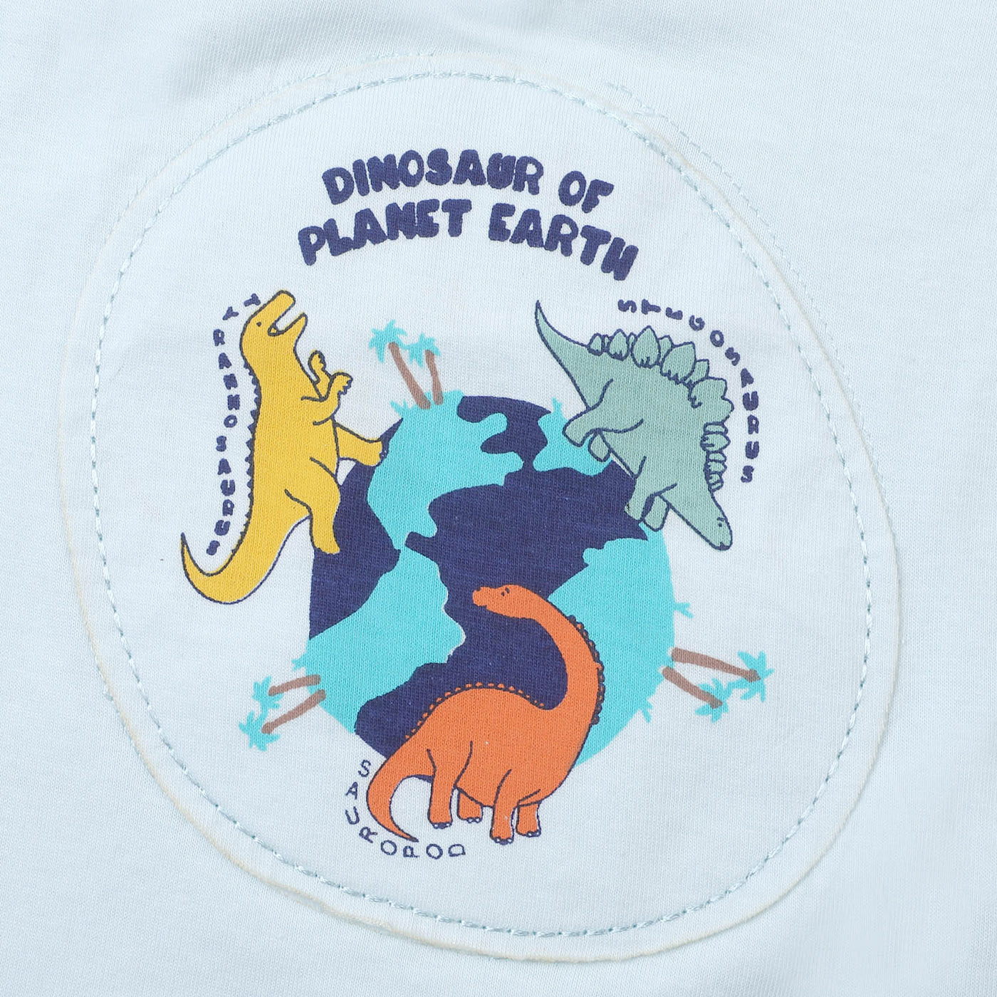 Infant Boys Cotton T-Shirt Dino Of Earth - Sky Blue