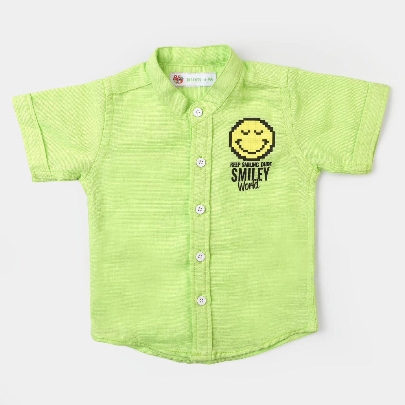 Infant Boys Cotton Casual Shirt Smiley World - Green