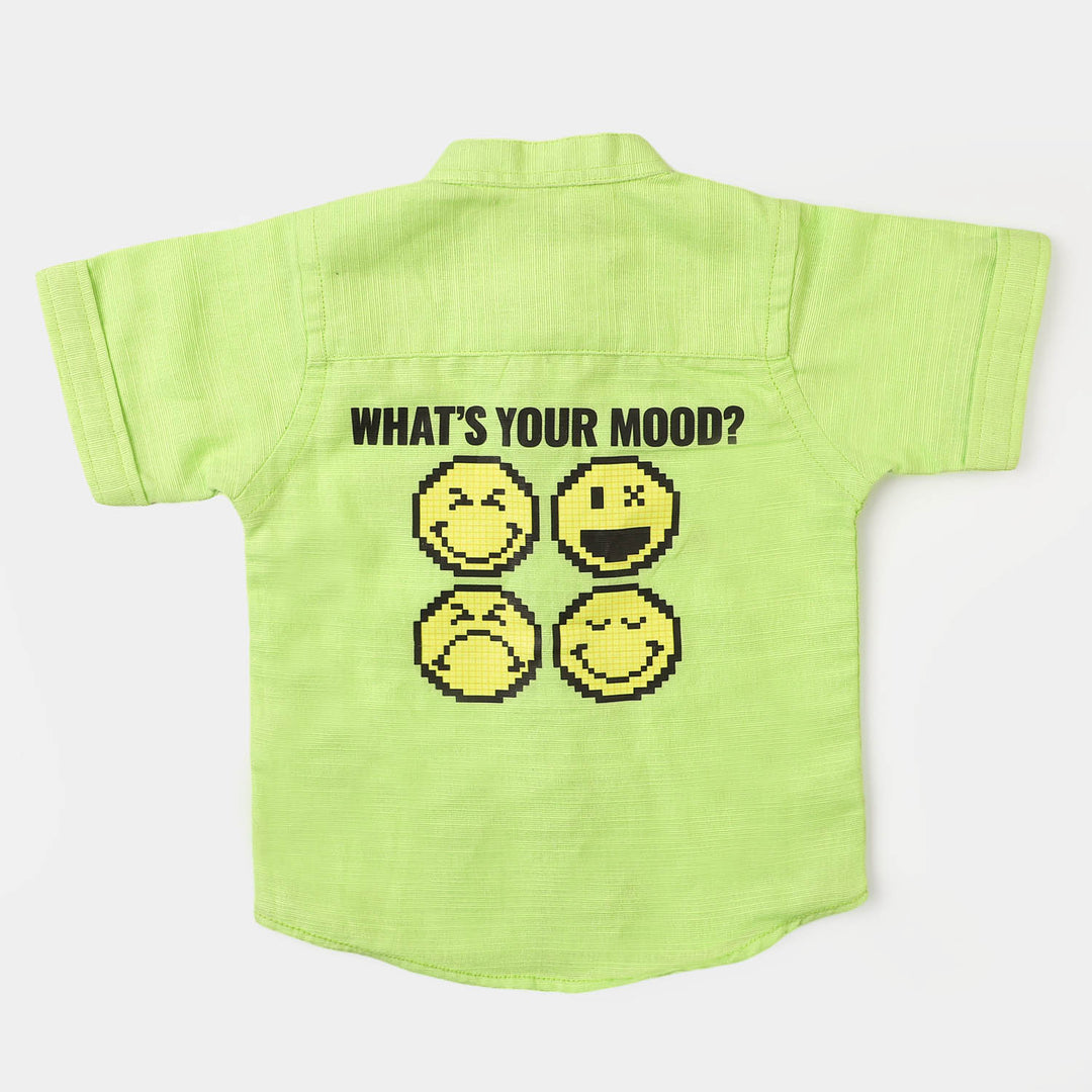 Infant Boys Cotton Casual Shirt Smiley World - Green
