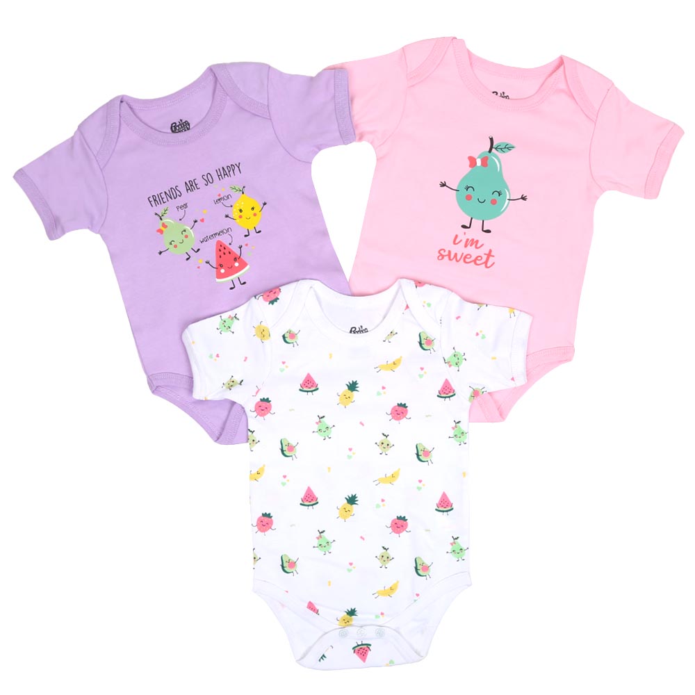 Infant Girls Romper 3Pc Fruit - Mix.