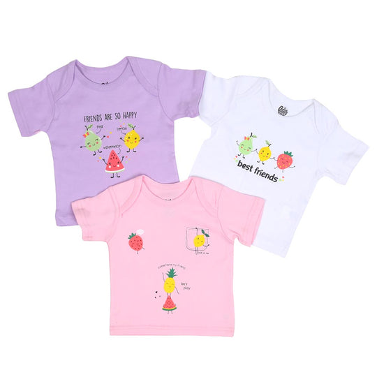 Infant Girls T-Shirt 3Pc Fruit - Mix.