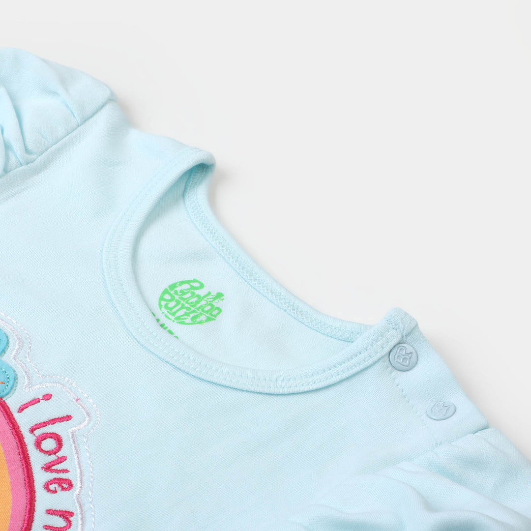 Infant Girls Knitted Romper Daddy Lots & Lots - Sky Blue