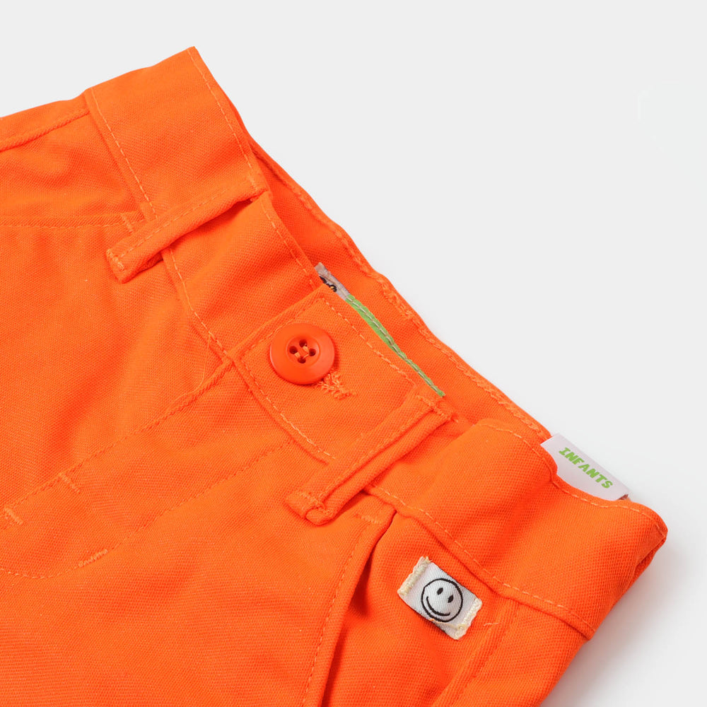 Infant Boys Cotton Short Smile - Neon Orange