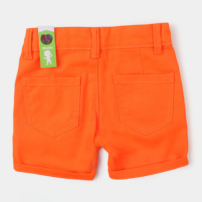 Infant Boys Cotton Short Smile - Neon Orange