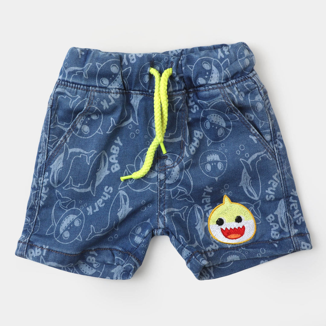 Infant Boys Denim Stretch Short Shark - Mid Blue