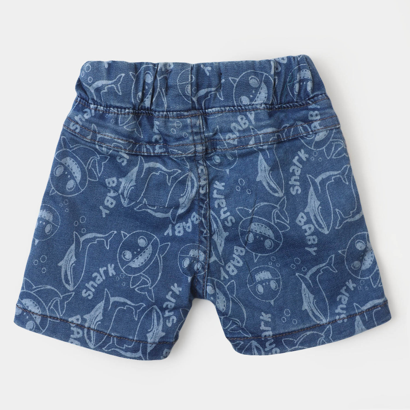 Infant Boys Denim Stretch Short Shark - Mid Blue